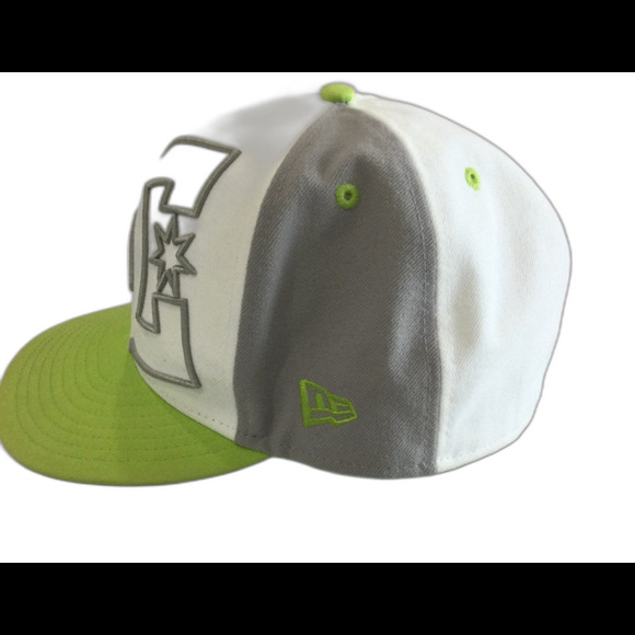 New Era Cap Hat Unisex Fitted Size 7 1/2” White Gray Lime Green  DC Baseball - Picture 4 of 8